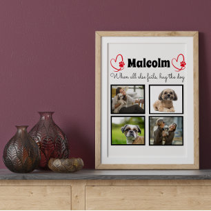 Affiche Collage de chien - customisé 4 photos