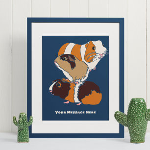 Affiche Collage de cochon de Guinée personnalisé