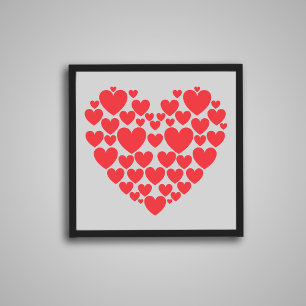 Affiche Collage de coeur romantique : Saint Valentin Art