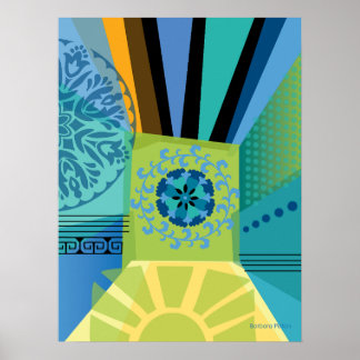 Affiche Collage de couleurs Abstrait