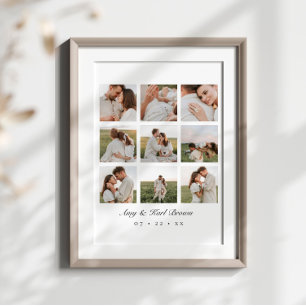 Affiche Collage de couples personnalisé avec 9 photos