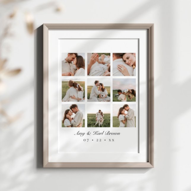 Affiche Collage de couples personnalisé avec 9 photos (Créateur téléchargé)