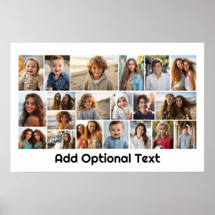 Affiche Collage de grille de 20 photos - Blanc - Type Mod 
