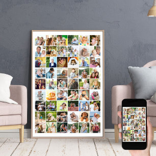 Affiche Collage de grille de photos multiples 54 Blanc
