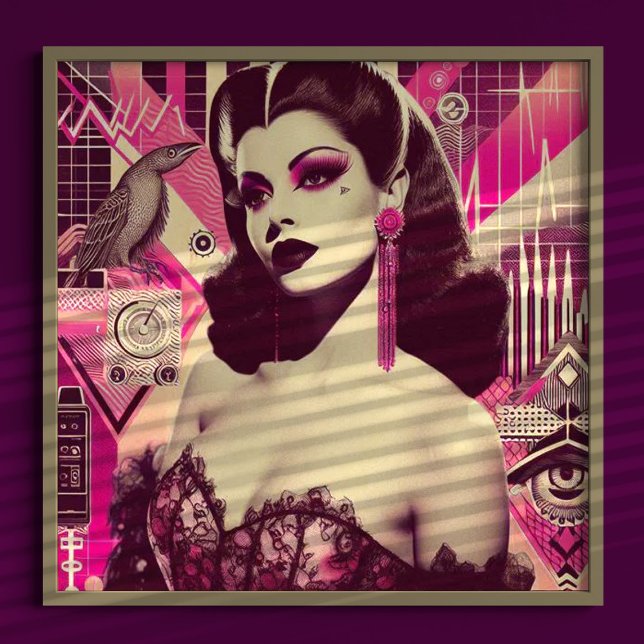 Affiche Collage de la broche rétroonde (Créateur téléchargé)