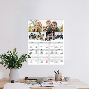 Affiche Collage de la famille personnelle 2026 Calendrier 