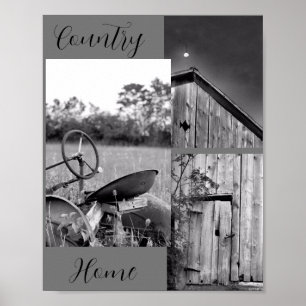 Affiche Collage de la grange de tracteur "Country Home"
