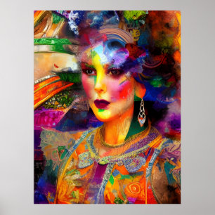 Affiche Collage de médias mixtes de femmes