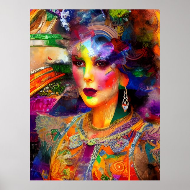 Affiche Collage de médias mixtes de femmes (Devant)