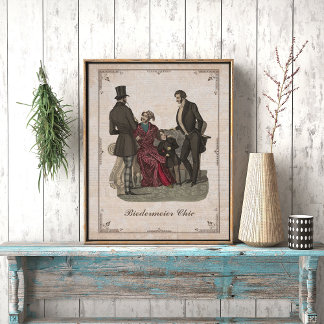 Affiche Collage de mode vintage Biedermeier Messieurs