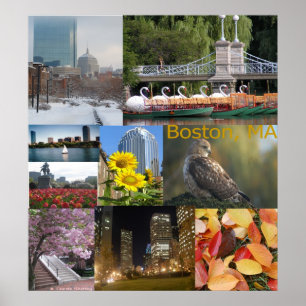 Affiche Collage de photo de Boston, le Massachusetts