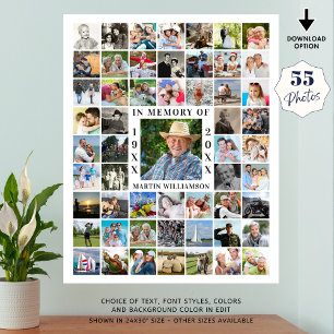 Affiche Collage De Photo Memorial 55 En Mémoire