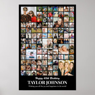 Affiche Collage de photos 100 images 12x18 16x24 20x30 24x