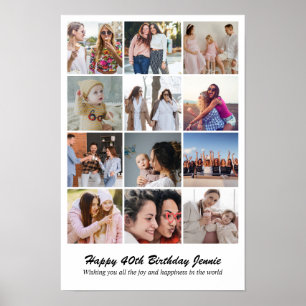 Affiche Collage de photos 12 images 12x18 16x24 20x30 24x3