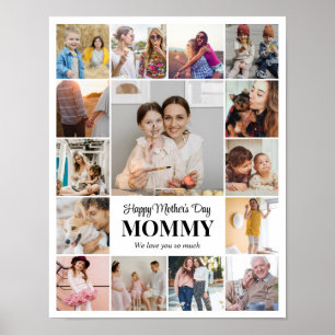 Affiche Collage de photos 15 images 11x14 blanc personnali