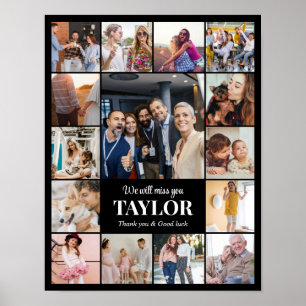 Affiche Collage de photos 15 images 11x14 noir personnalis