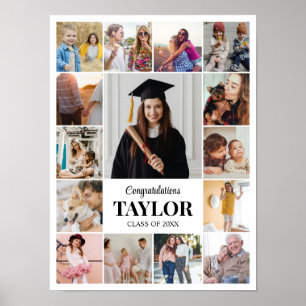 Affiche Collage de photos 15 images 12x16 18x24 24x32 blan