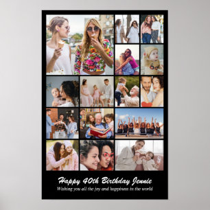 Affiche Collage de photos 15 Photos 12x18 16x24 20x30 24x3