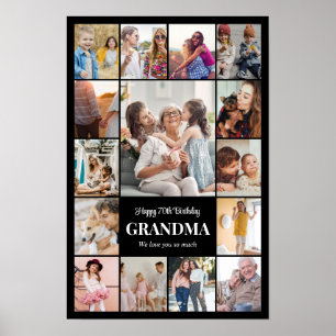 Affiche Collage de photos 15 Photos 12x18 16x24 20x30 Noir