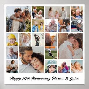 Affiche Collage de photos 20 Grille de photos personnalisé