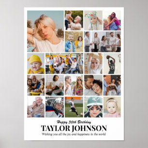 Affiche Collage de photos 20 images 12x16 18x24 24x32 30x4