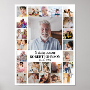 Affiche Collage de photos 24 images 12x16 18x24 24x32 blan