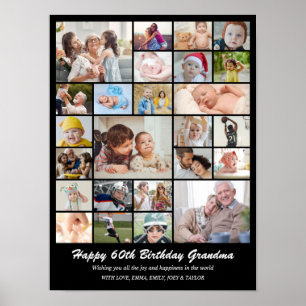Affiche Collage de photos 25 images 12x16 18x24 24x32 30x4