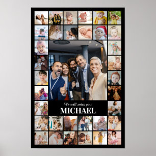 Affiche Collage de photos 35 images 12x18 16x24 20x30 Noir