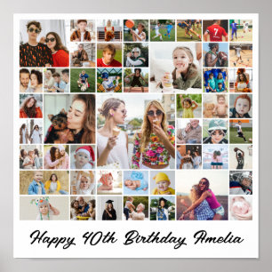 Affiche Collage de photos 50 Grille de photos personnalisé