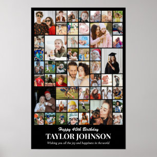 Affiche Collage de photos 50 images 12x18 16x24 20x30 24x3