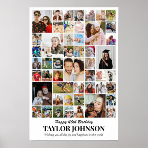 Affiche Collage de photos 50 images 12x18 16x24 20x30 24x3