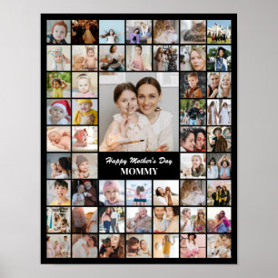 Affiche Collage de photos 52 Grille d'images 11x14 Noir pe