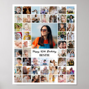 Affiche Collage de photos 52 images 8x10 16x20 24x30 blanc