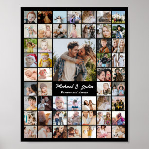 Affiche Collage de photos 52 images 8x10 16x20 24x30 Noir