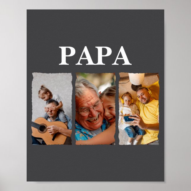 Affiche Collage de photos cadeau Papa D (Devant)