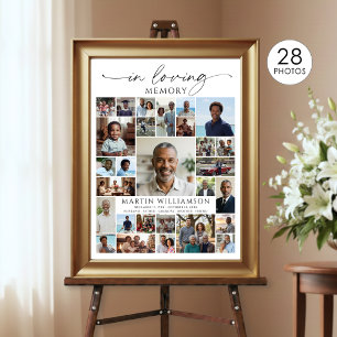 Affiche Collage de photos Célébration funéraire de la vie