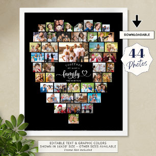 Affiche Collage de photos Cœur Ensemble, nous faisons une