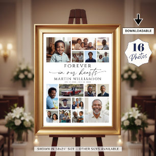 Affiche Collage de photos commémoratives À jamais dans nos