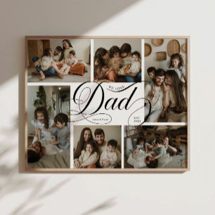 Affiche Collage de photos Dad Script Typography 6
