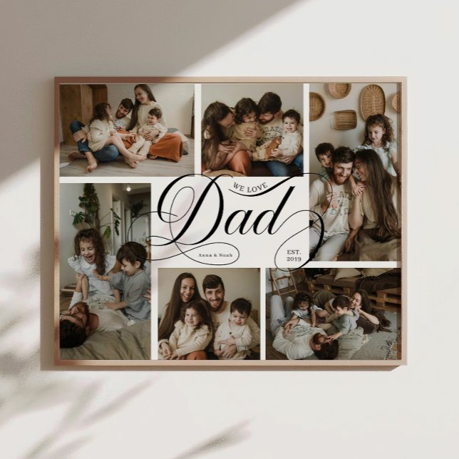 Affiche Collage de photos Dad Script Typography 6 (Créateur téléchargé)
