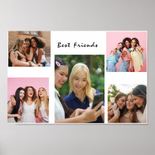 Affiche Collage de photos d'amis moderne Simple