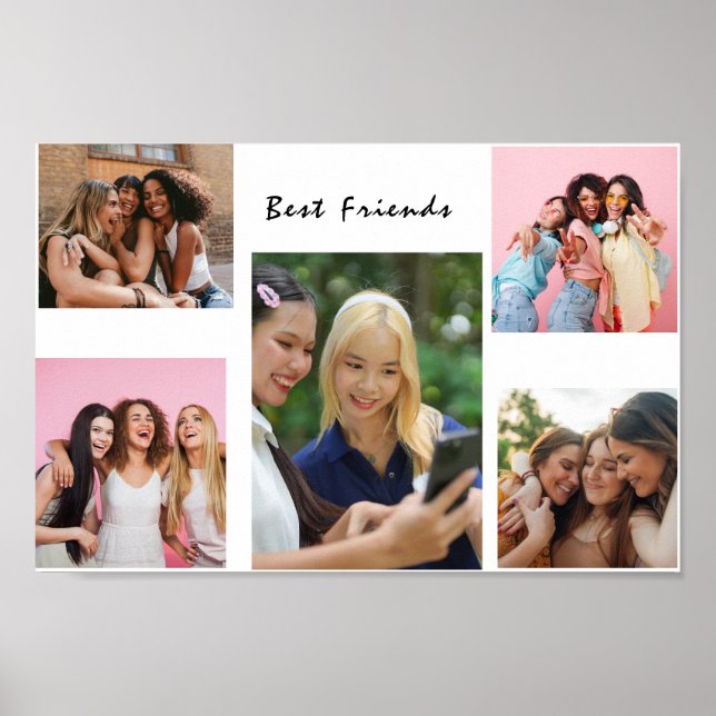 Affiche Collage de photos d'amis moderne Simple (Devant)