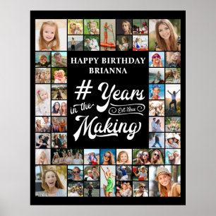 Affiche Collage de photos d'anniversaire 51 ans, des année