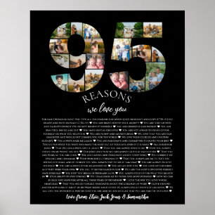 Affiche Collage de photos d'anniversaire 95 Raisons pour l