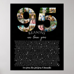 Affiche Collage de photos d'anniversaire 95 Raisons pour l