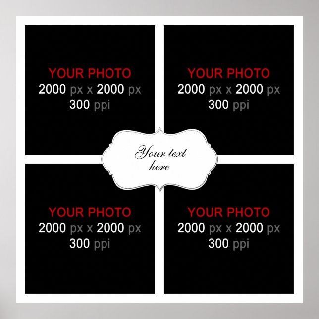 Affiche Collage de photos d'anniversaire de mariage 4 phot (Devant)