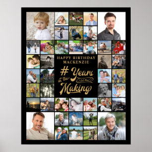 Affiche Collage de photos d'anniversaire DES ANNÉES DE PRÉ