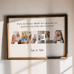Affiche Collage de photos de Abuela espagnole pour la fête
