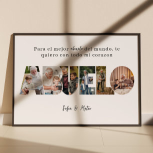 Affiche Collage de photos de Abuelo espagnol pour la fête 