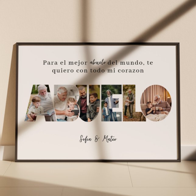 Affiche Collage de photos de Abuelo espagnol pour la fête  (Créateur téléchargé)